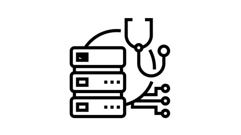 Server technology repair line icon animation Stock Footage 157300052