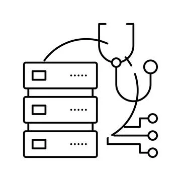 Server technology repair line icon vector illustration Stock-Illustration