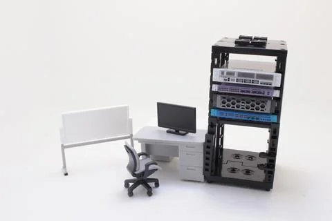 A Server test in room. Servers being tested in room. Foto stock