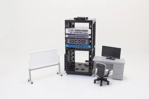 A Server test in room. Servers being tested in room. Stock Photos