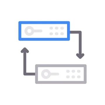 Server thin line colour icon イラスト素材