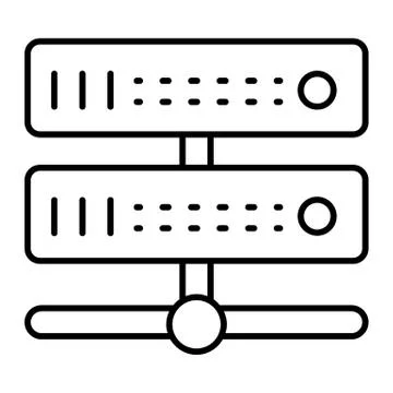 Server thin line icon. Hardware vector illustration isolated on white. Data Illustrazione stock