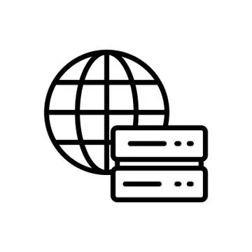 Server thin line icon Stock Illustration