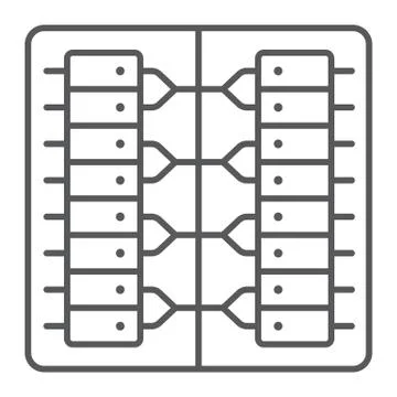 Server thin line icon, technology and system, data center sign, vector graphics イラスト素材