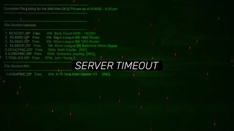 Server Timeout Text on hacking background screen Stock Footage 317058381