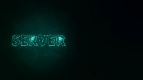 Server title with plexus effect. Connected lines with dots. Lines title plexus Illustrazione stock