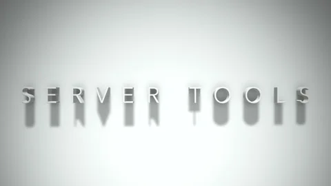 Server tools 3D title animation white text on a white background Stock Footage 299369322
