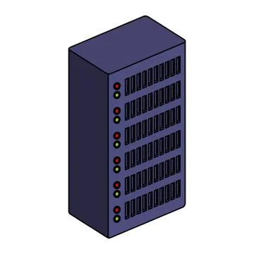 Server tower data center icon Stock Illustration