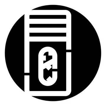 Server tower icon displaying data communication symbol Illustrazione stock