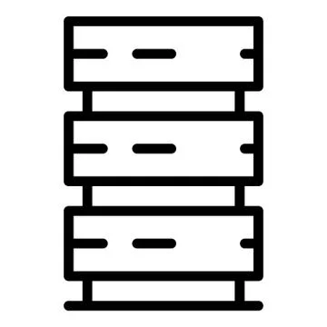 Server tower icon, outline style Stock Illustration