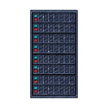Server tower technology scribble Stock Illustration