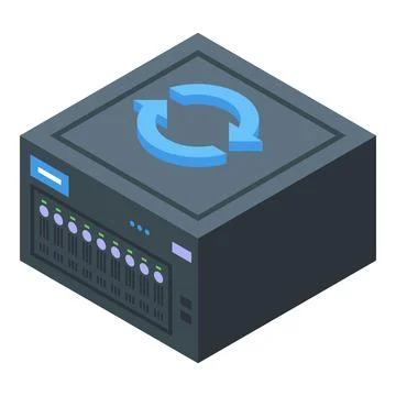 Server is undergoing a process of updating or synchronizing data Stock Illustration