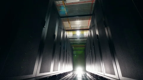 Server unit with an empty passage Stock Footage 113360767