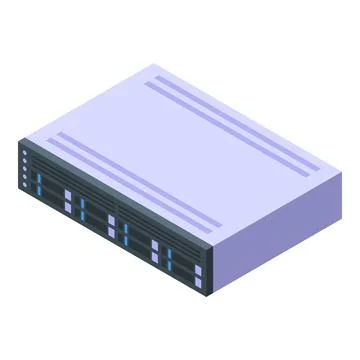 Server unit processing big data isometric view Illustrazione stock