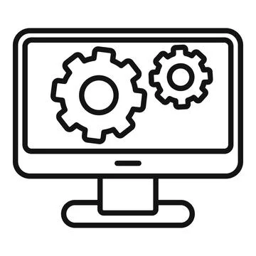 Server update data icon, outline style Stock Illustration