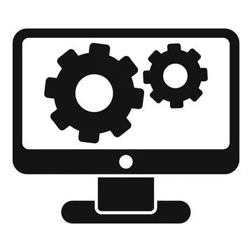 Server update data icon, simple style Illustrazione stock
