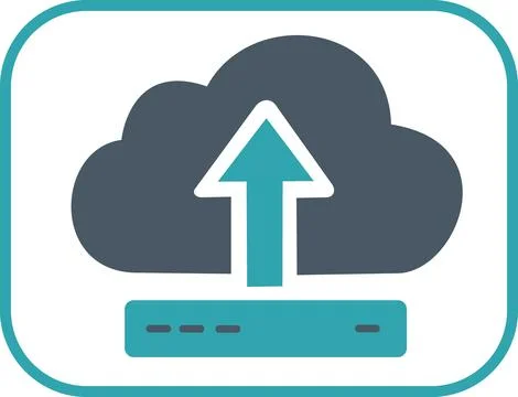 Server upload technology data flat icon 스톡 일러스트