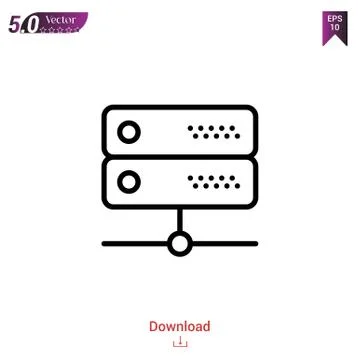 Server vector icon. Best modern, simple, isolated, flat icon for website desi Stock Illustration