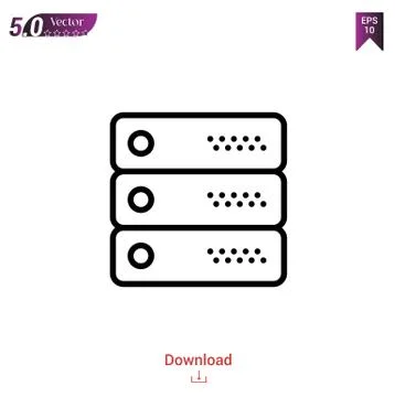 Server vector icon. Best modern, simple, isolated, flat icon for website desi Stock Illustration
