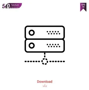 Server vector icon. Best modern, simple, isolated, flat icon for website desi Illustrazione stock