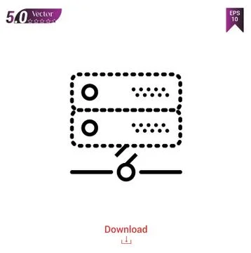 Server vector icon. Best modern, simple, isolated, flat icon for website desi Stock Illustration