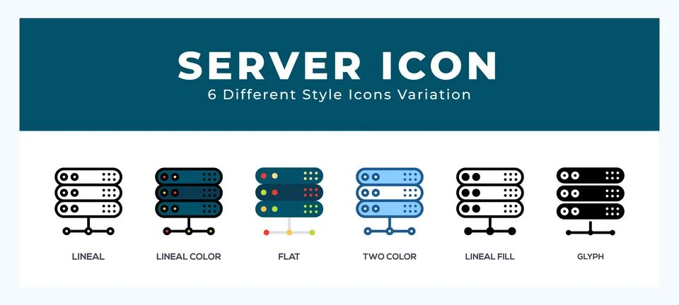 Server vector icon. with different styles vector illustration. Illustrazione stock