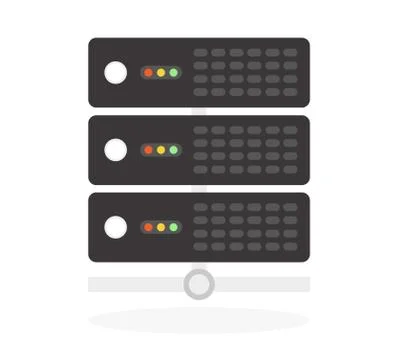 Server vector icon flat design Stock Illustration