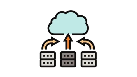 Server virtualization data center color icon animation Stock Footage 326108272