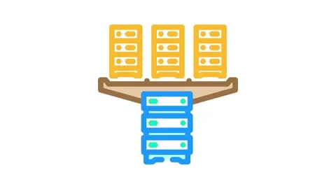 Server virtualization data center color icon animation Stock Footage 327259017