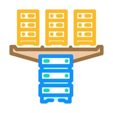 Server virtualization data center color icon vector illustration Stock Illustration