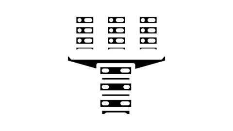 Server virtualization data center glyph icon animation Stock Footage 326734390