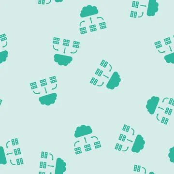 Server virtualization data center glyph seamless pattern Stock Illustration