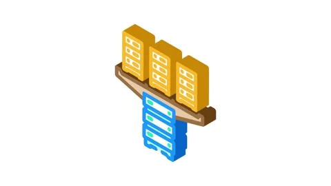 Server virtualization data center isometric icon animation Stock Footage 327279693