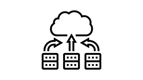Server virtualization data center line icon animation Stock Footage 326125780