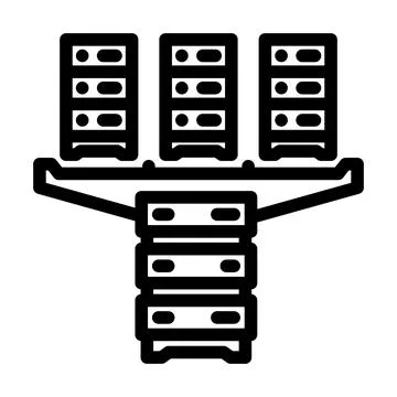 Server virtualization data center line icon vector illustration Stock Illustration