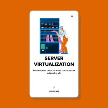 Server Virtualization Futuristic Technology Vector Stock Illustration