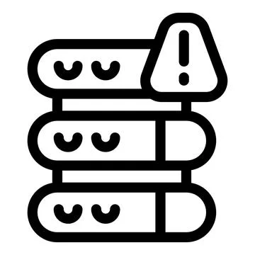 Server warning icon showing database alert or risk Illustrazione stock