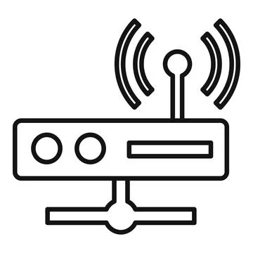 Server wireless router icon, outline style Stock Illustration