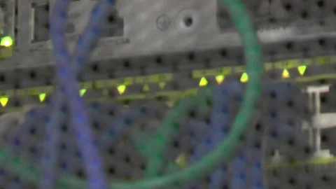 Server wires and flickering lights 스톡 동영상 84284346