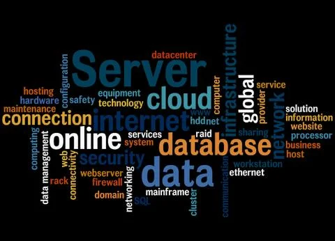 Server, word cloud concept 库存插图