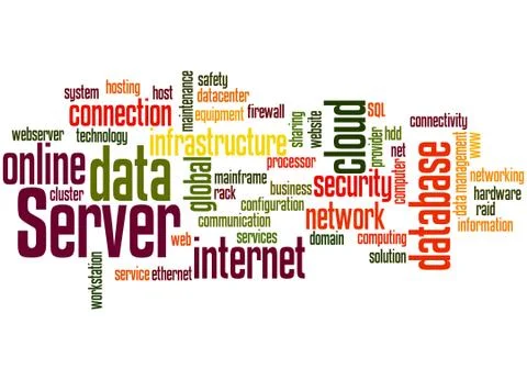 Server, word cloud concept 스톡 일러스트