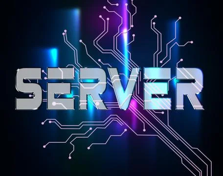 Server Word Indicates Computer Servers And Networking Stock Illustration