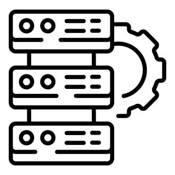 Server workflow icon outline vector. Work process Ilustración de archivo