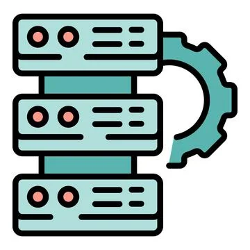 Server workflow icon vector flat Illustrazione stock