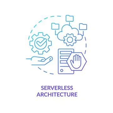 Serverless architecture blue gradient concept icon 스톡 일러스트