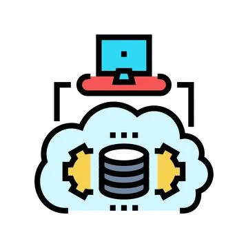 Serverless architecture software color icon vector illustration Illustrazione stock