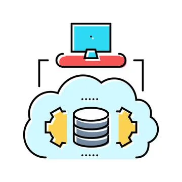 Serverless architecture software color icon vector illustration Stock Illustration