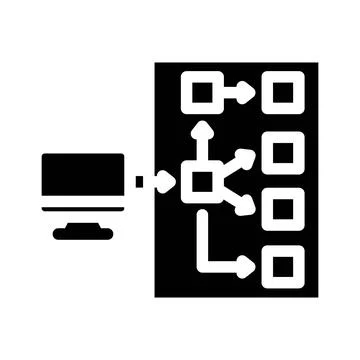 Serverless architecture software glyph icon vector illustration 스톡 일러스트