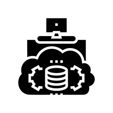 Serverless architecture software glyph icon vector illustration Illustrazione stock