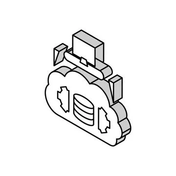 Serverless architecture software isometric icon vector illustration Stock Illustration